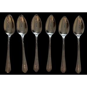 Set Of 6 Oneida Community Tudor Plate Silverplate Bellflower Teaspoons Post War